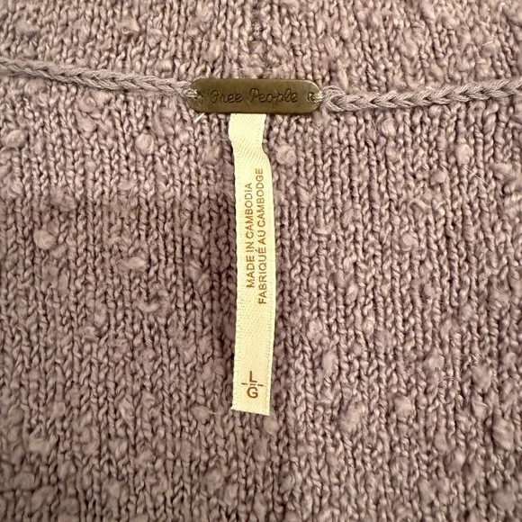 FREE PEOPLE Found My Friend Large Purple Slouchy Oversized Bouclé Hood Cardigan - Picture 7 of 13